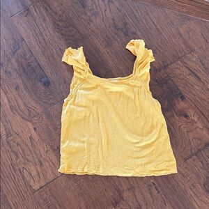 Yellow Ruffled Strap kids Tank Top